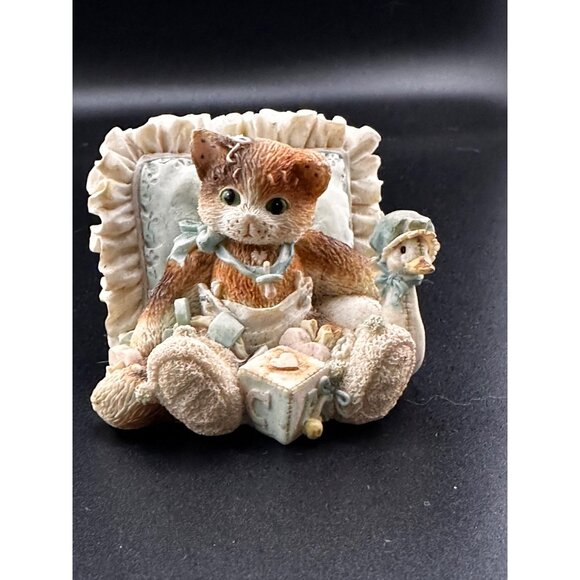 Vtg 1995 1990s Calico Kittens figurine Hello Little One Enesco Baby - Picture 8 of 13